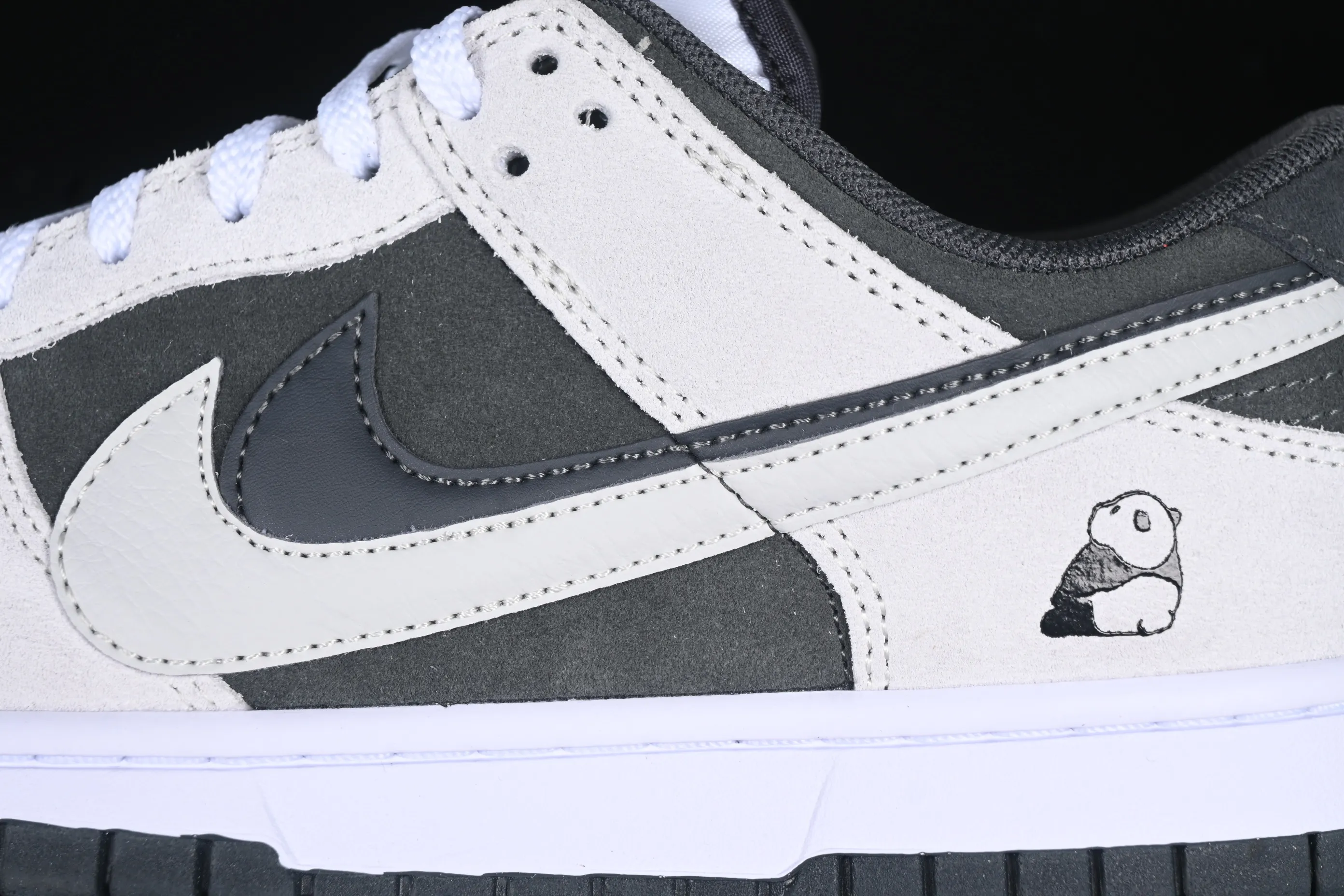 All categories Nk SB Dunk series Nk SB Dunk Low low-top sneakers Nk Dunk Low 85 double hook series White Gray Panda SB low-top sports and leisure sneakers HV1800-101